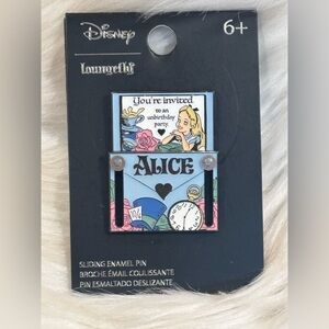 Alice in Wonderland Unbirthday Invitation Exclusive Loungefly Sliding Ename Pin